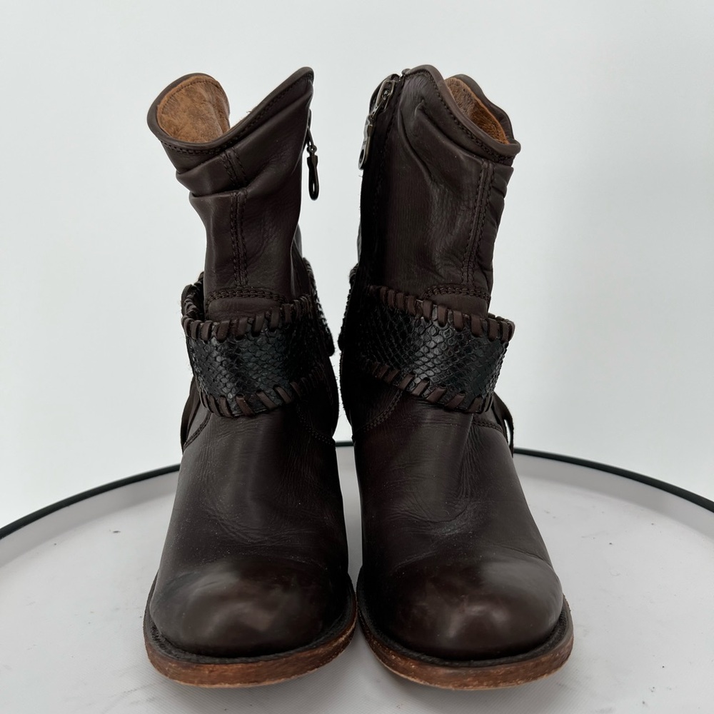 CUADRA Choco‎ genuine python leather western Vint… - image 4